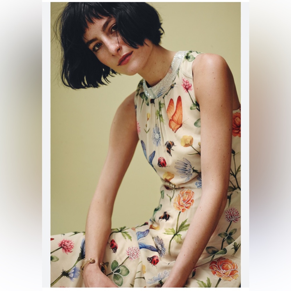 NWT *Host Pick* Pankaj & Nidhi for Anthropologie, butterflies & flowers dress